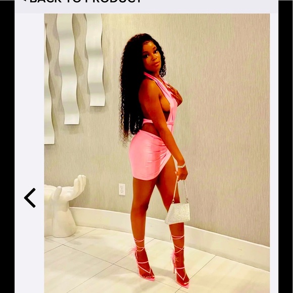 SALE ⭐️ Lulu's Pink Feather Wrap Up Heels gold #pink authentic genuine namebrand - Picture 7 of 17